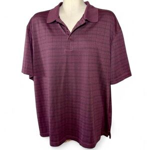 Haggar Cool 18 Pro Burgundy Polo Shirt XL | Performance Golf Shirt